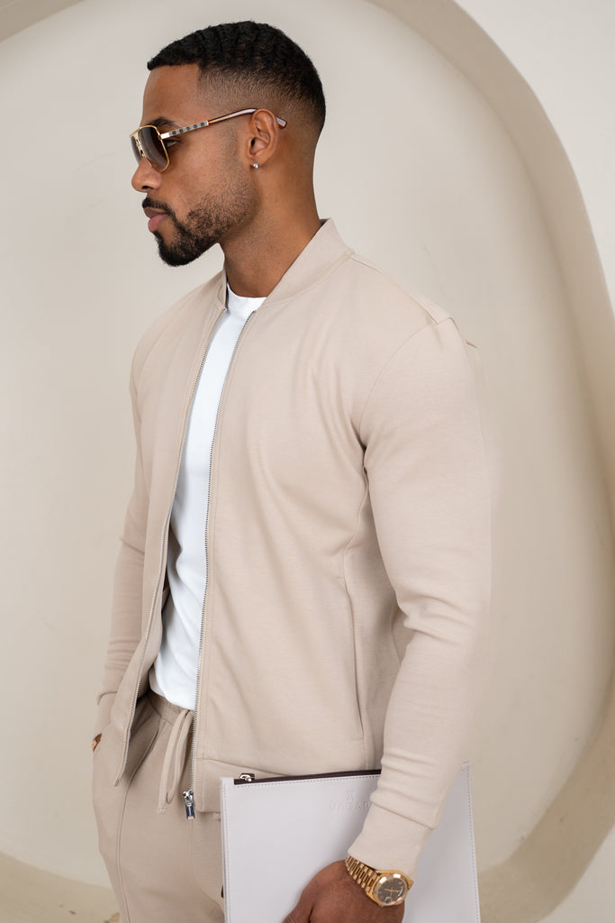 Soft Scuba Bomber Jacket - Stone