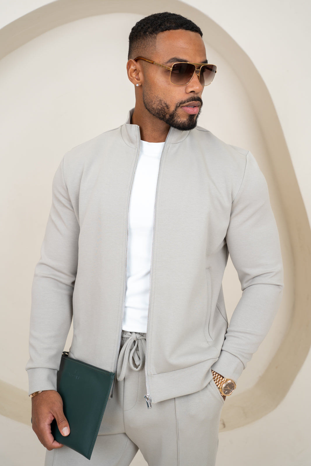 Interlock Zip-Up Jacket - Olive