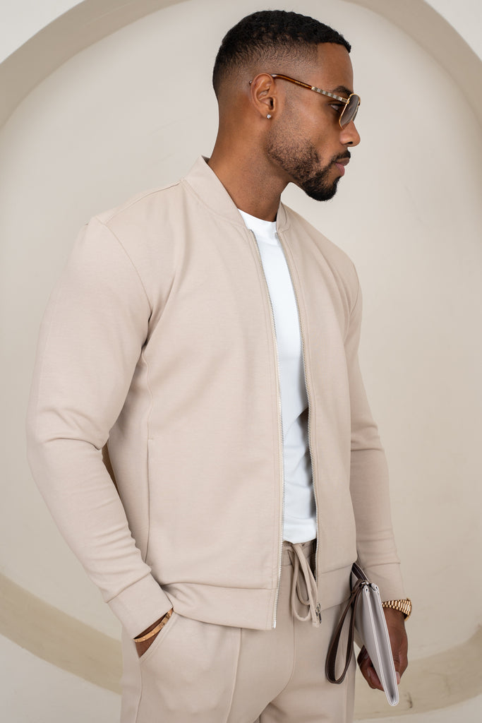 Soft Scuba Bomber Jacket - Stone