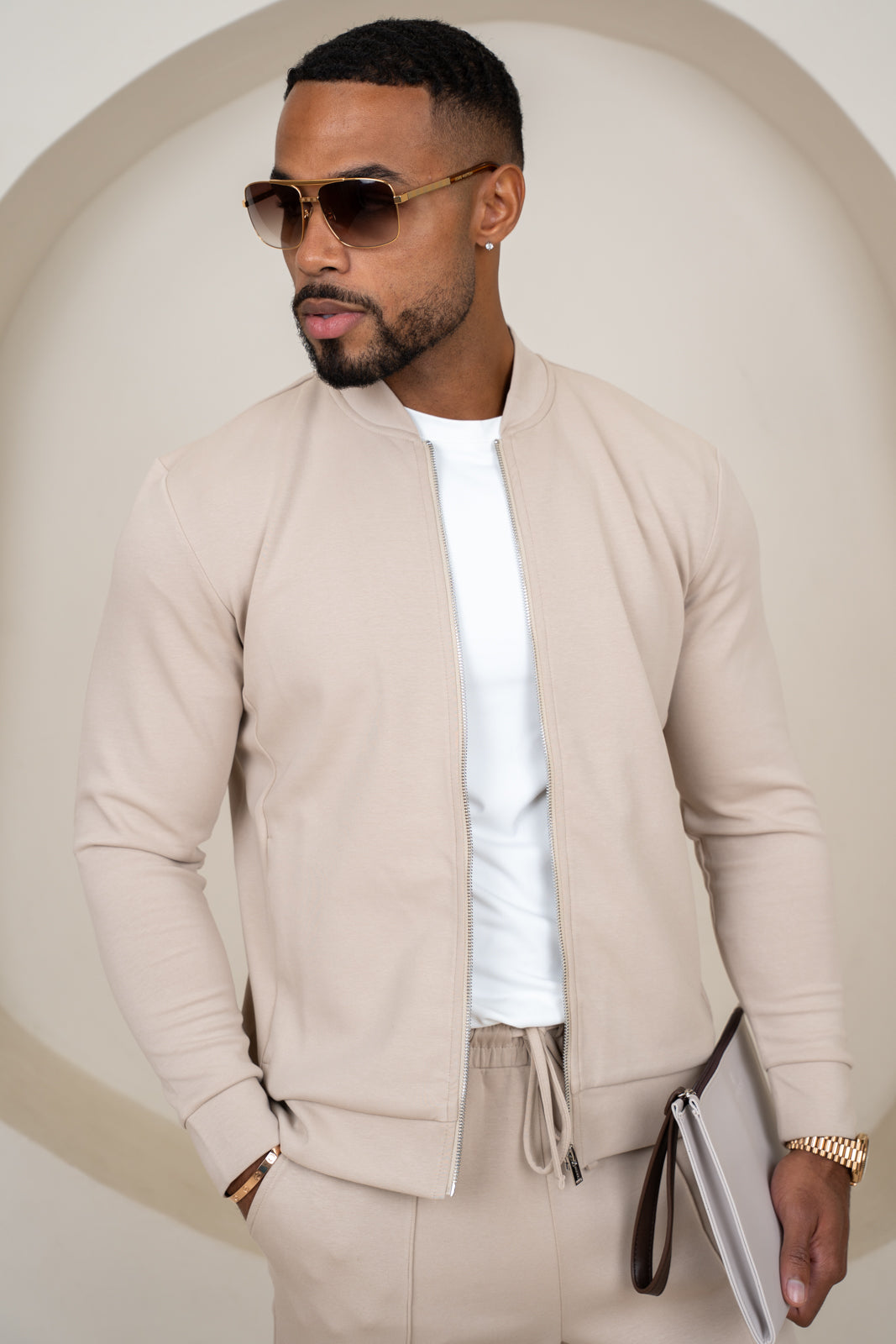 Soft Scuba Bomber Jacket - Stone