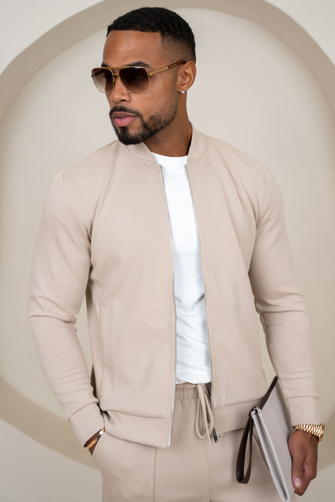Soft Scuba Bomber Jacket - Stone