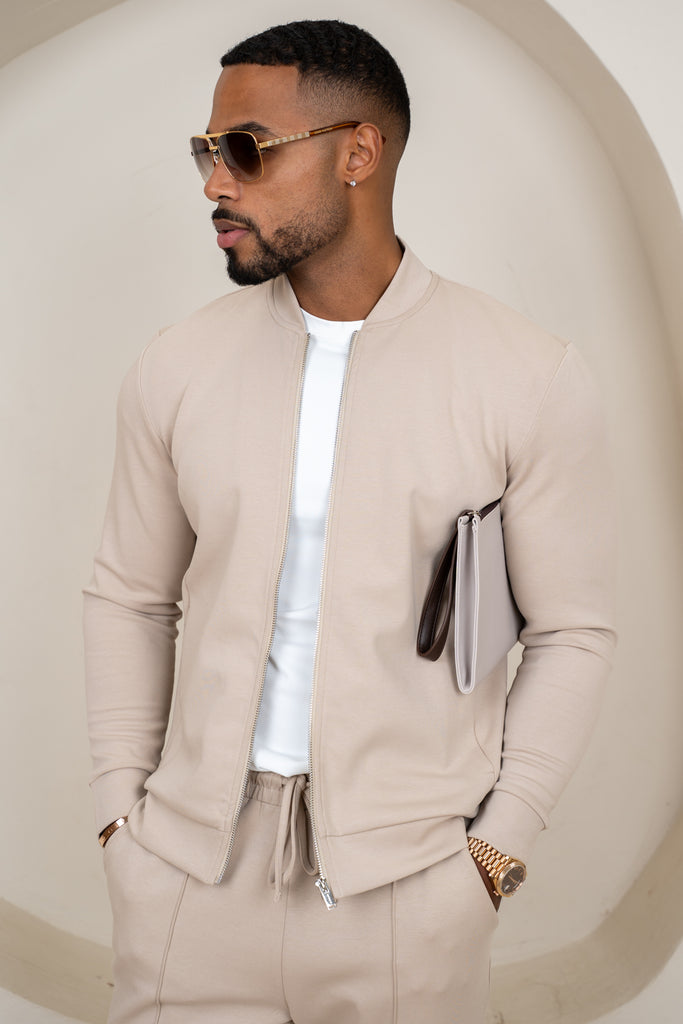 Soft Scuba Bomber Jacket - Stone