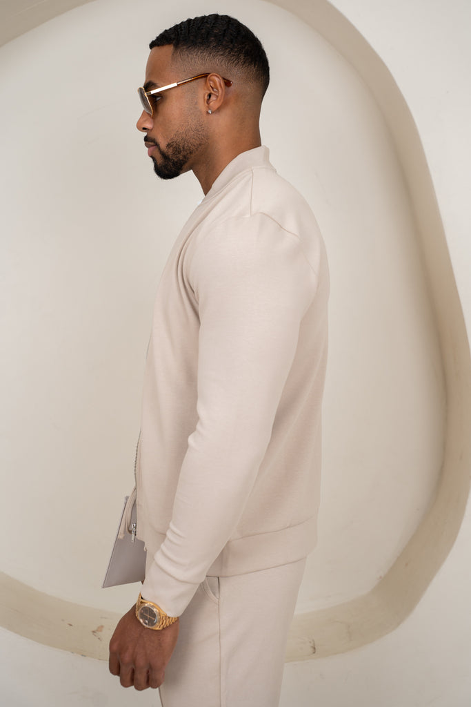 Soft Scuba Bomber Jacket - Stone