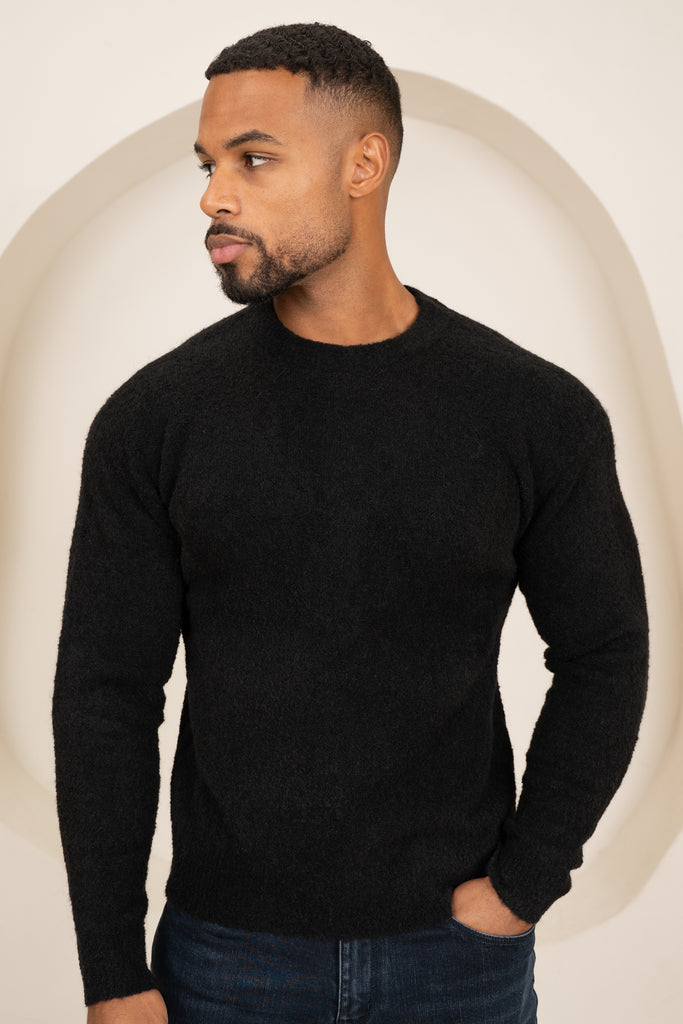 Souffle Crew Neck Sweatshirt - Black