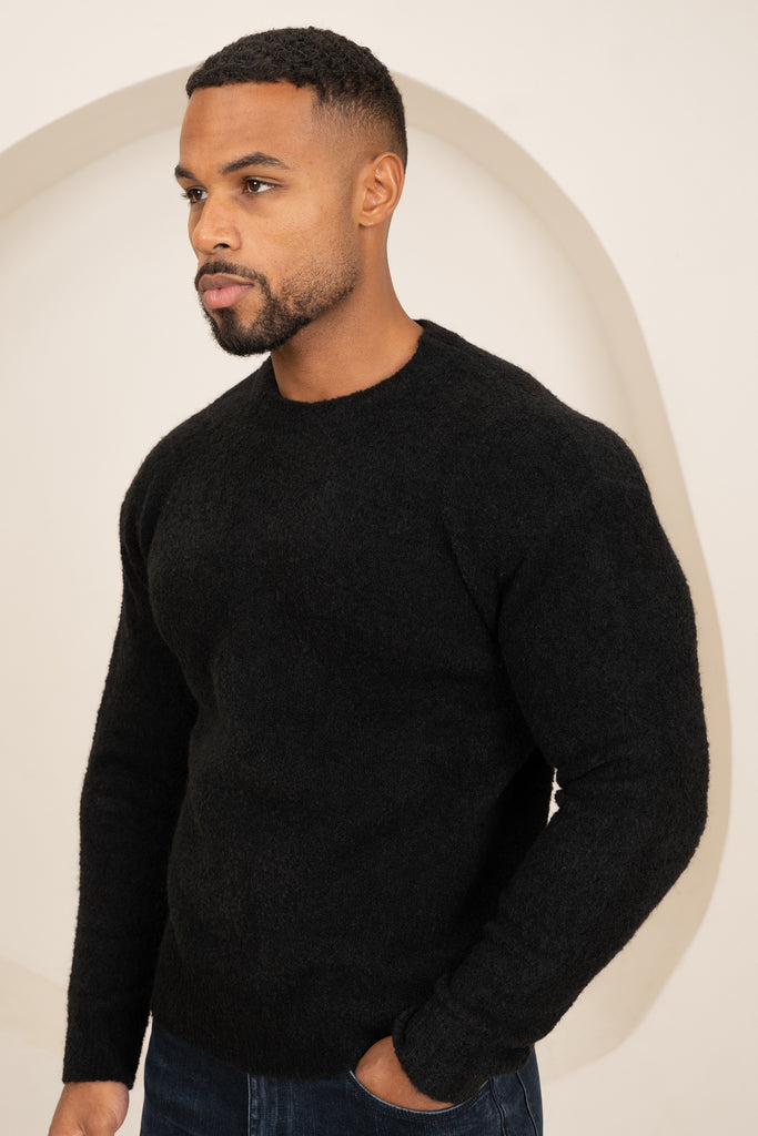 Souffle Crew Neck Sweatshirt - Black