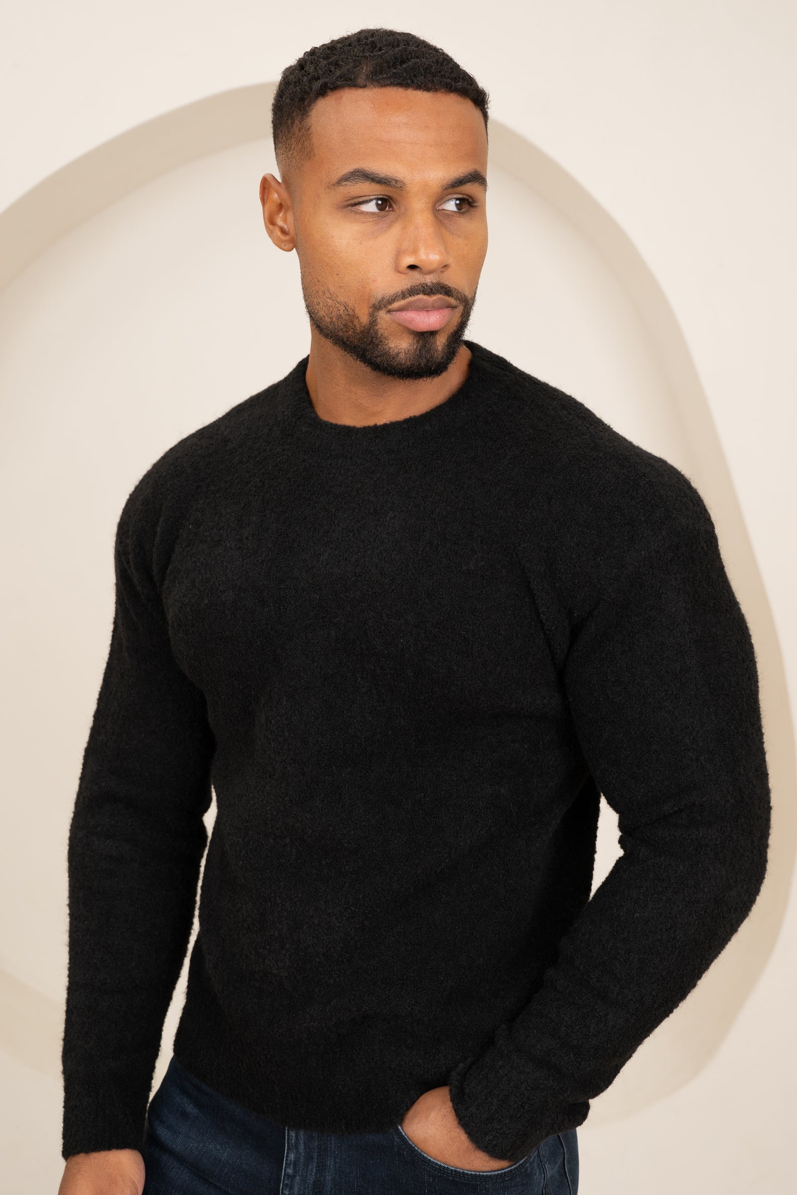 Souffle Crew Neck Sweatshirt - Black