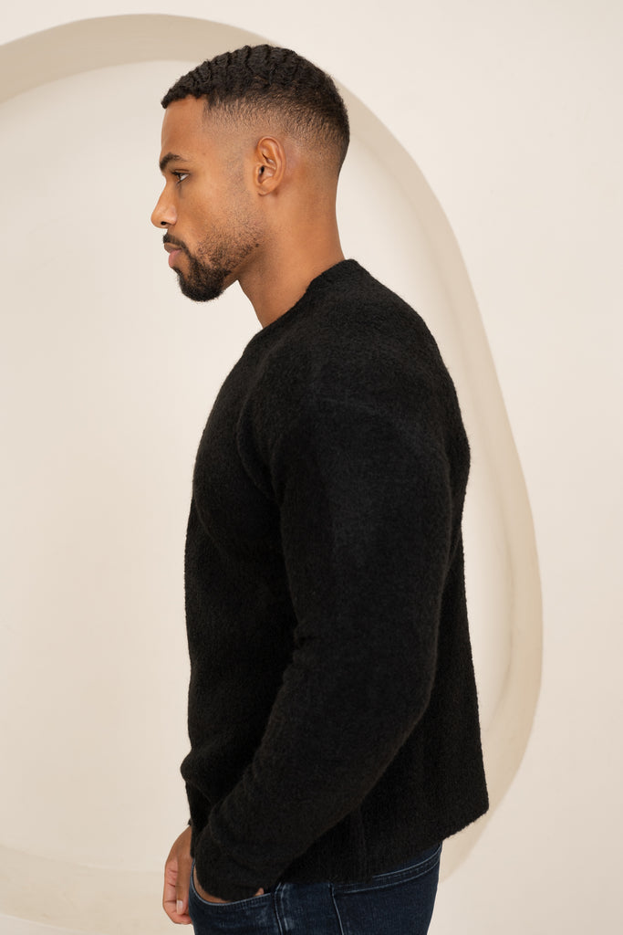 Souffle Crew Neck Sweatshirt - Black