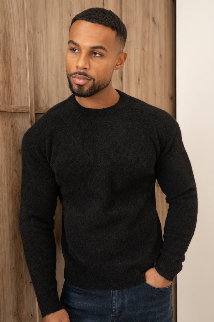 Souffle Crew Neck Sweatshirt - Black
