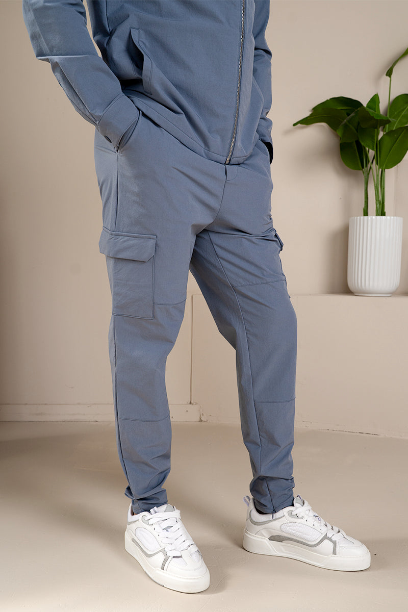 Premium Detail Cargo Pants V2 - Steel Blue