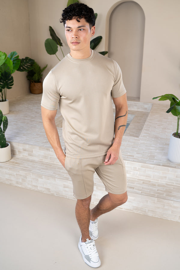 Premium Scuba Slim Fit T-Shirt - Taupe