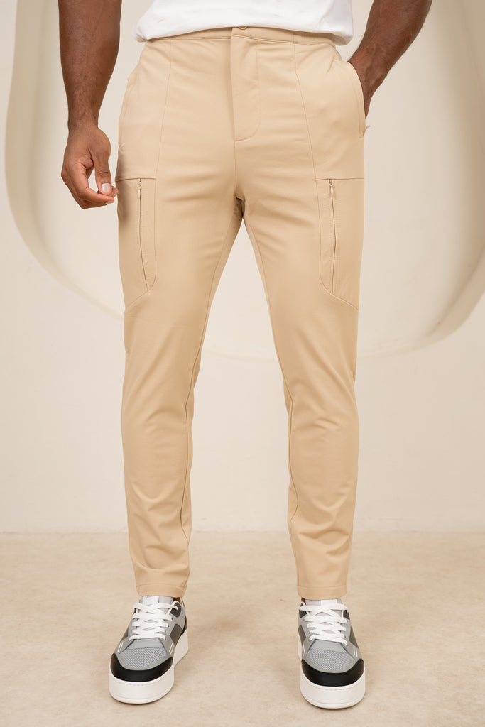 Tailored Tech Cargo Pants - Stone