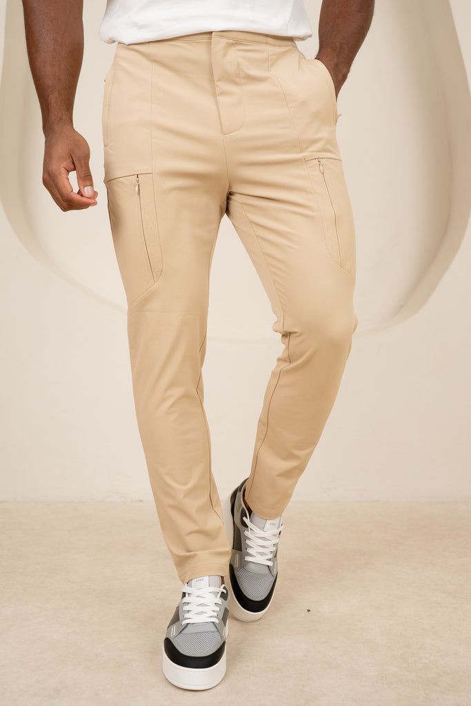 Tailored Tech Cargo Pants - Stone
