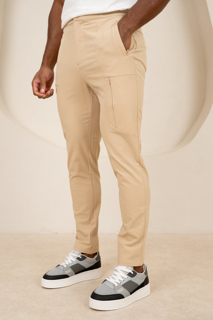 Tailored Tech Cargo Pants - Stone
