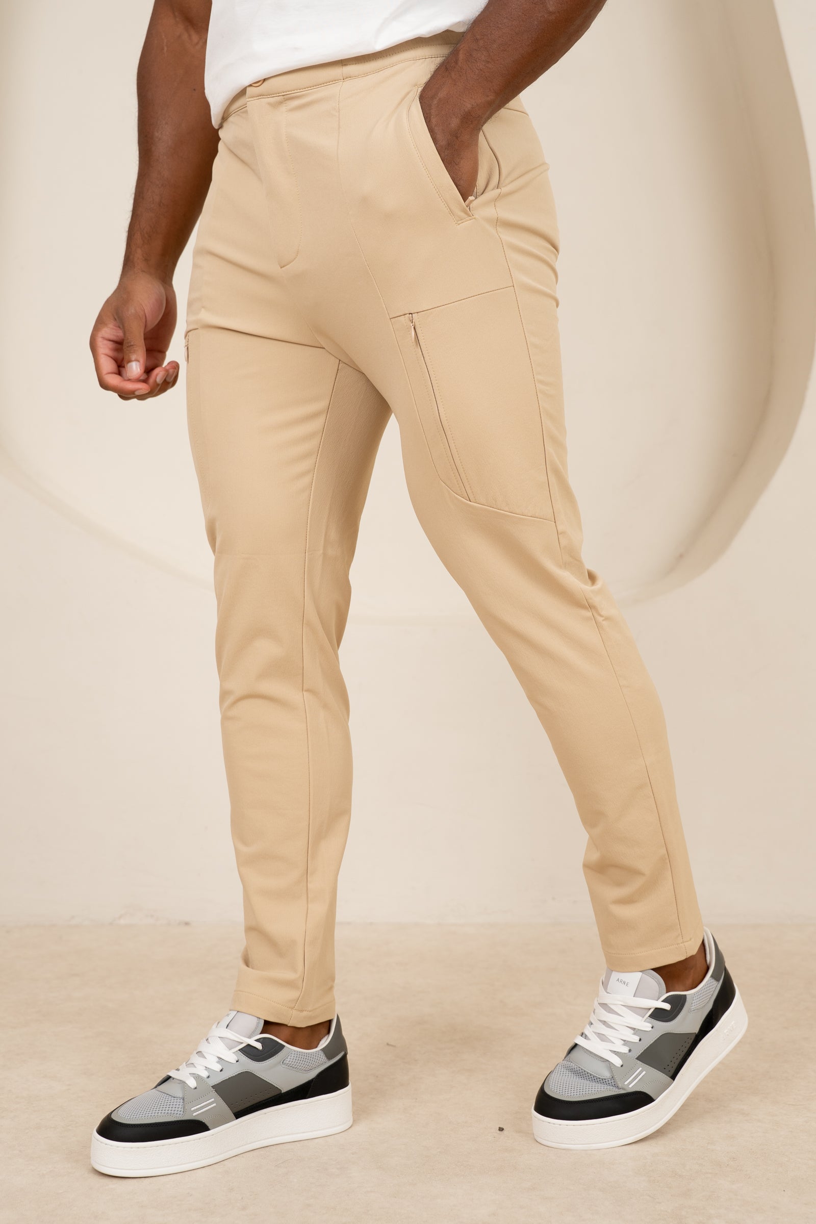 Tailored Tech Cargo Pants - Stone