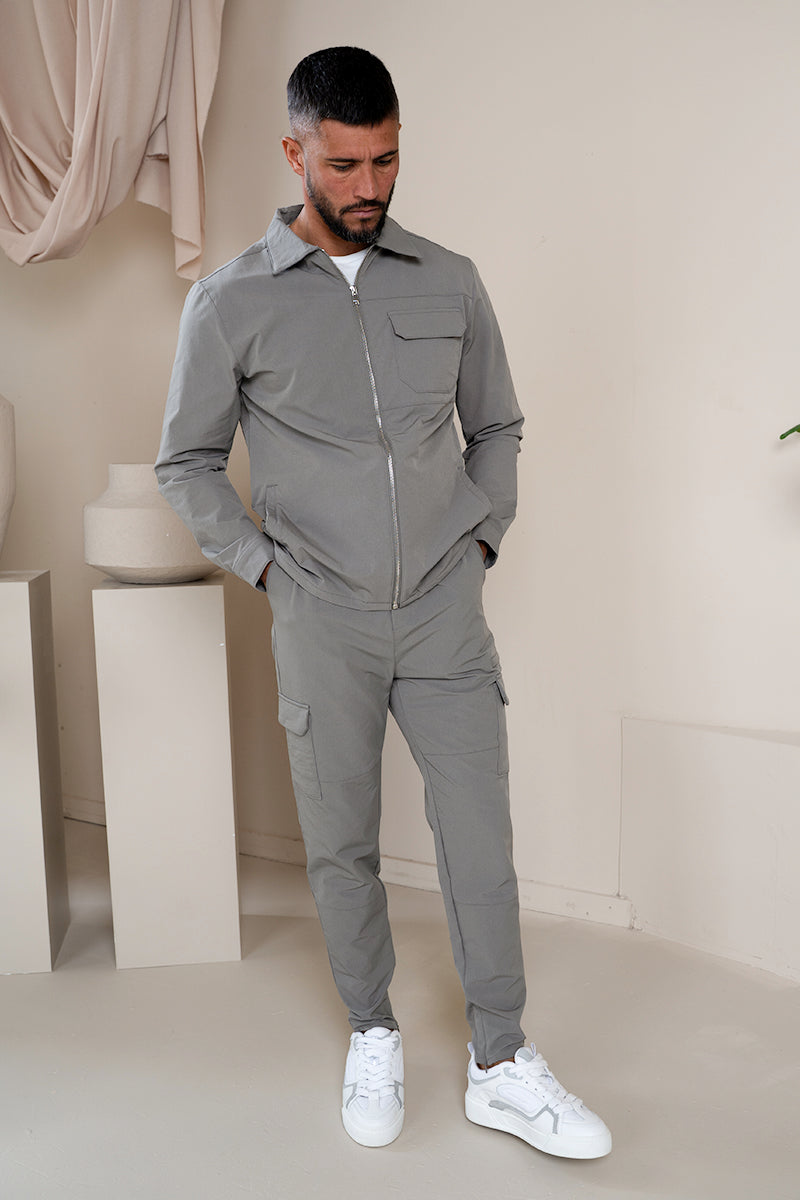 Premium Detail Cargo Jacket V2 - Taupe
