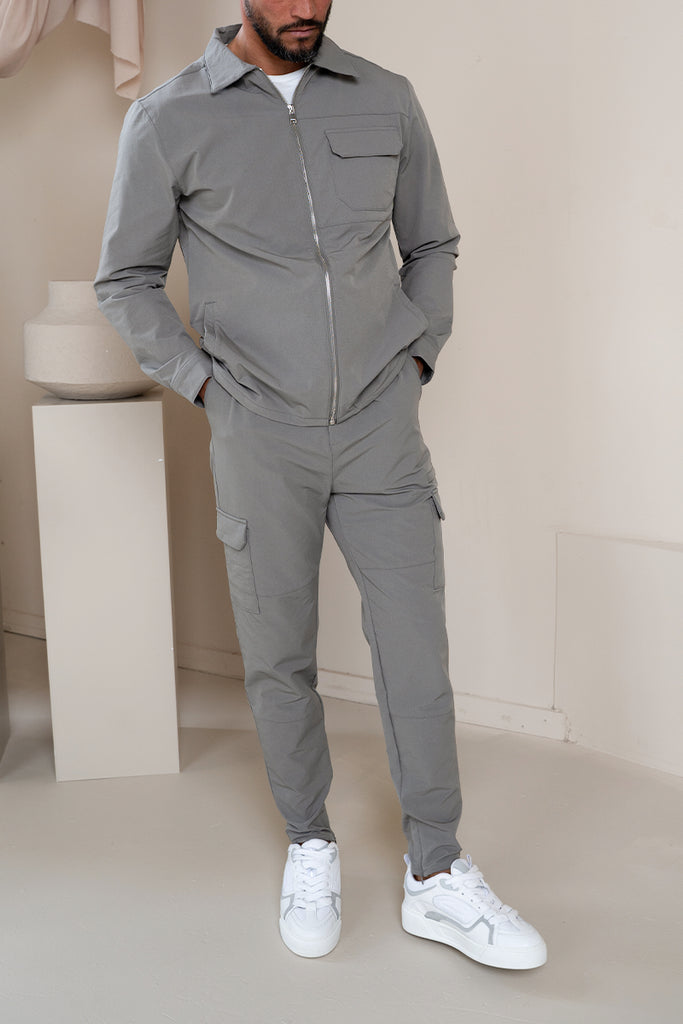Premium Detail Cargo Jacket V2 - Taupe