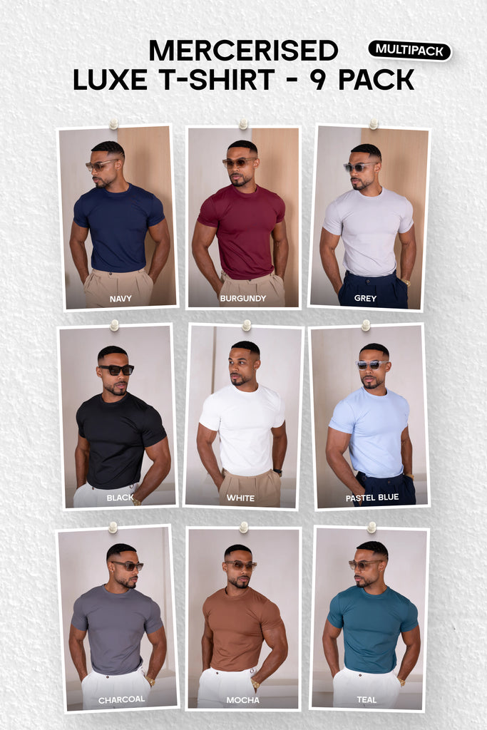 Mercerised Luxe T-Shirt - 9 Pack (Multi Pack)