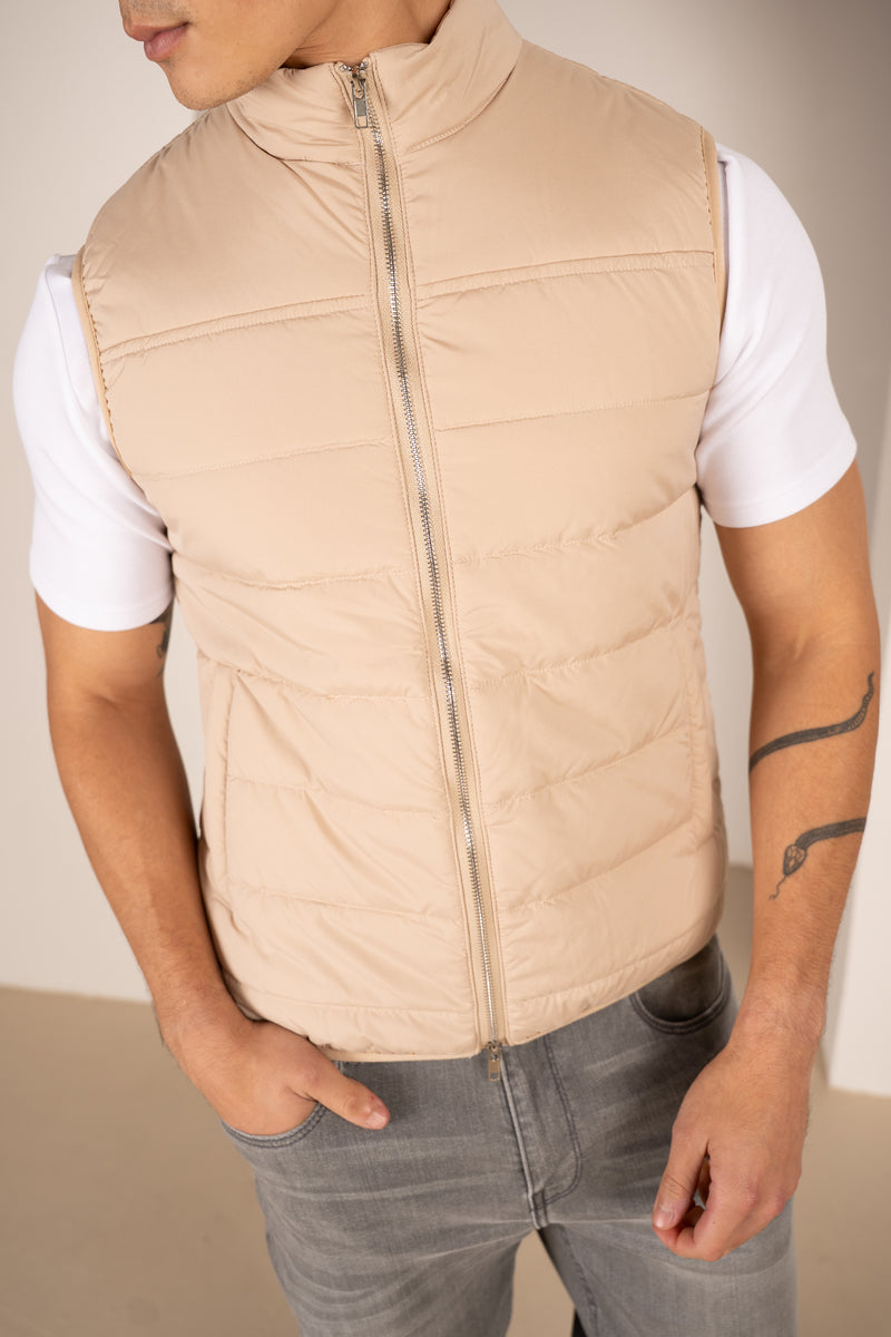 Gilet matelassé léger de qualité supérieure - Taupe