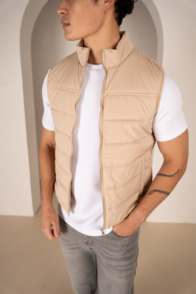 Gilet matelassé léger de qualité supérieure - Taupe