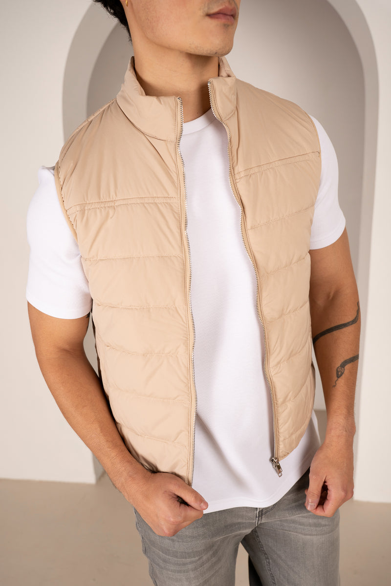 Gilet matelassé léger de qualité supérieure - Taupe
