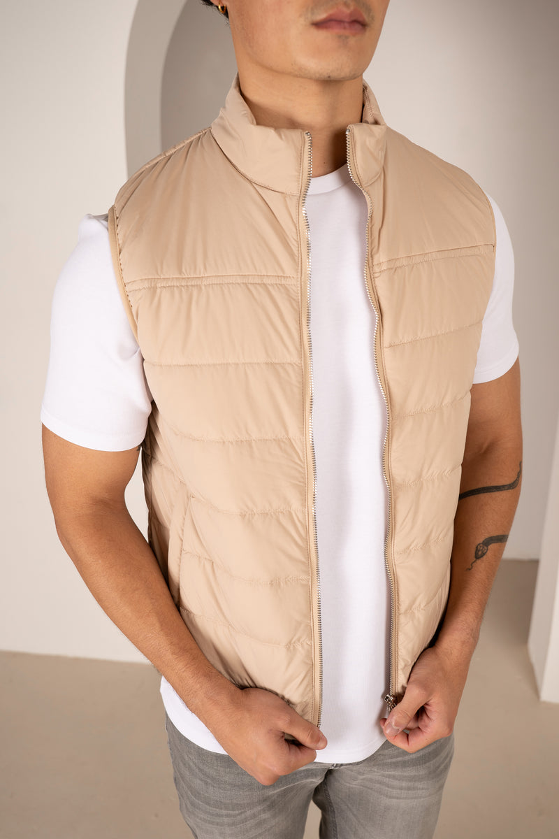 Gilet matelassé léger de qualité supérieure - Taupe