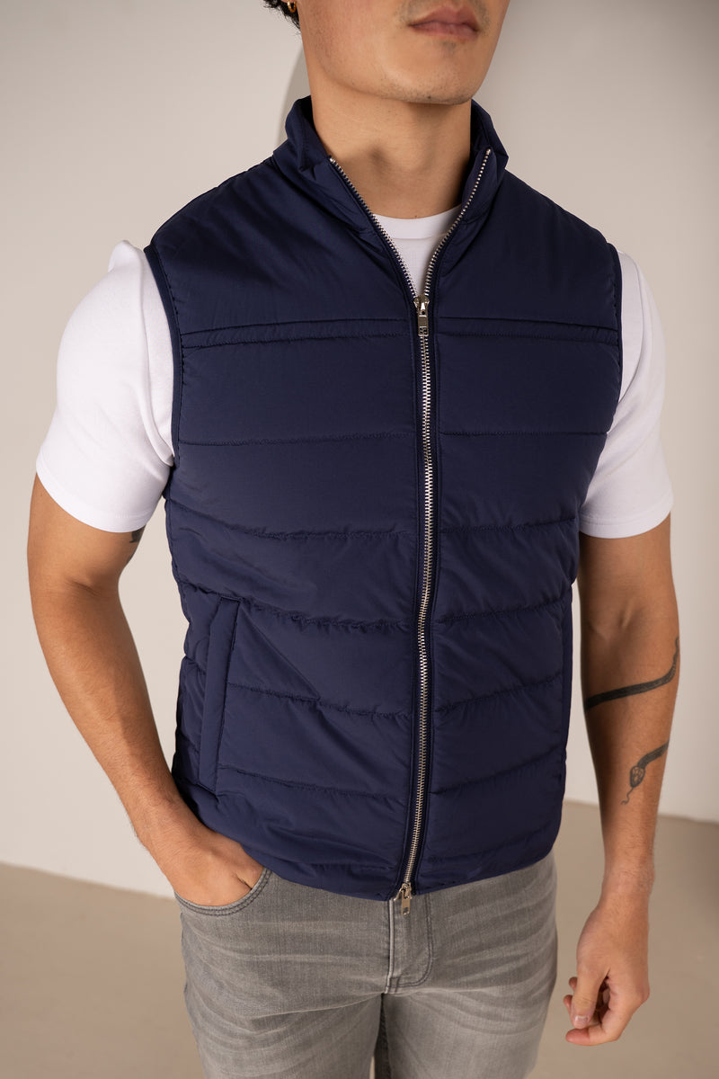 Gilet matelassé léger de qualité supérieure - Bleu marine