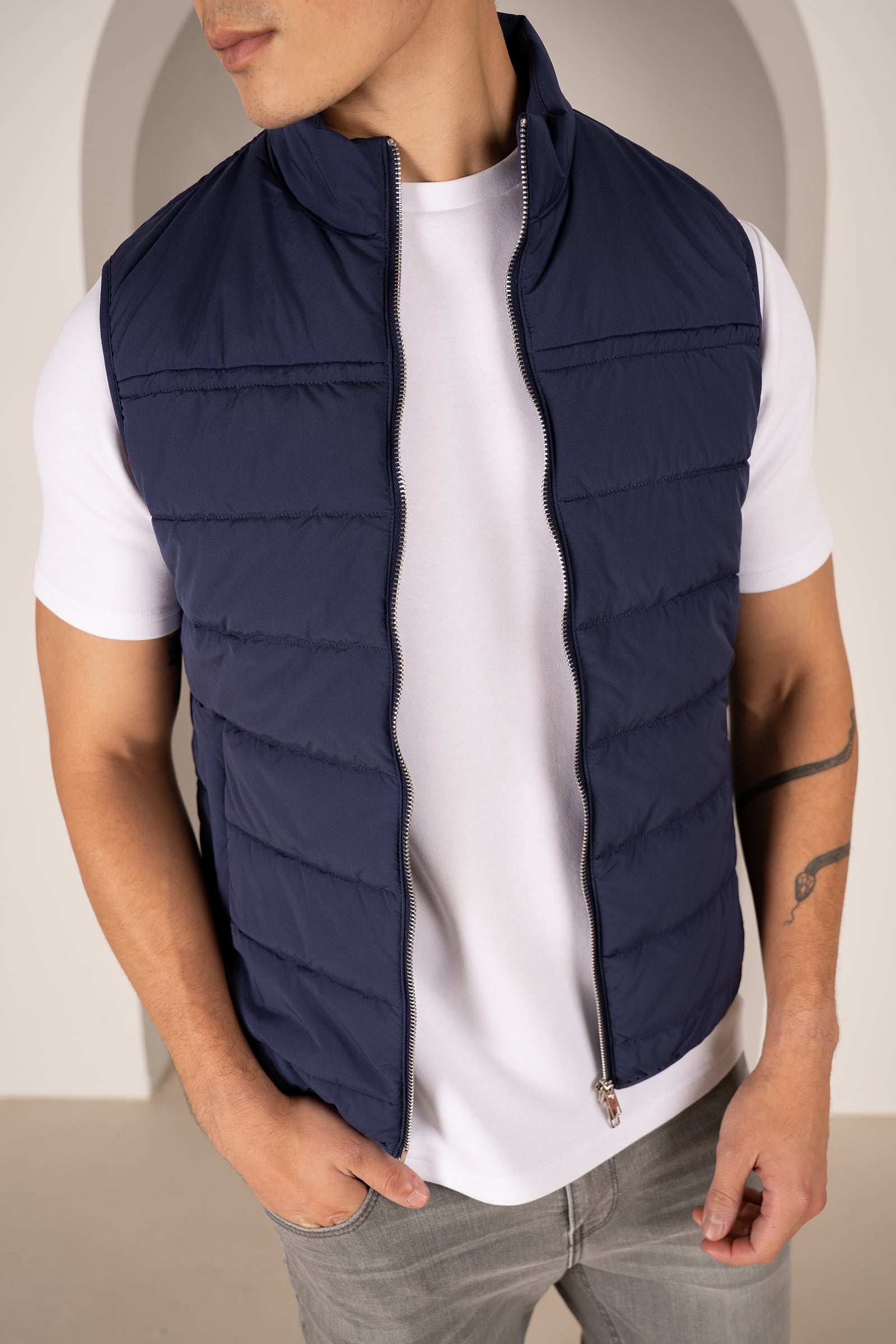 Gilet matelassé léger de qualité supérieure - Bleu marine