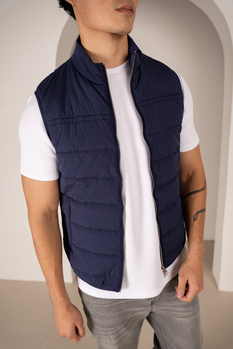 Gilet matelassé léger de qualité supérieure - Bleu marine