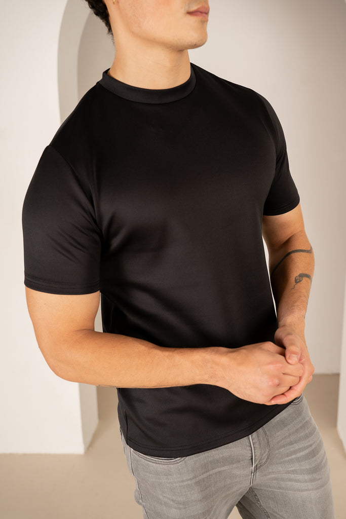 Premium Scuba Slim Fit T-Shirt - Black (JS)