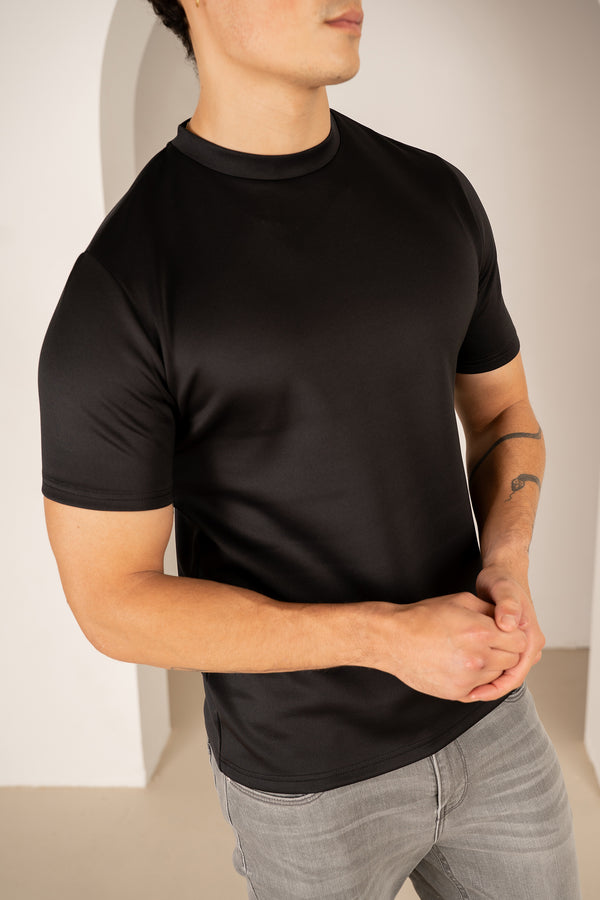 Premium Scuba Slim Fit T-Shirt - Black (JS)