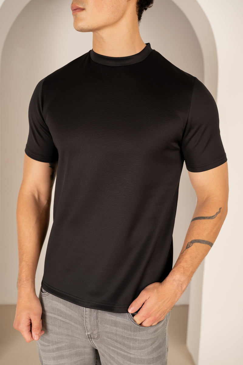 Premium Scuba Slim Fit T-Shirt - Black (JS)