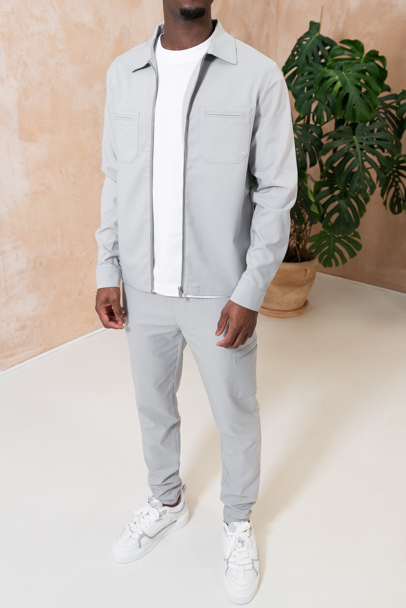 Essential Utility Zip-Up Over Shirt - Grey