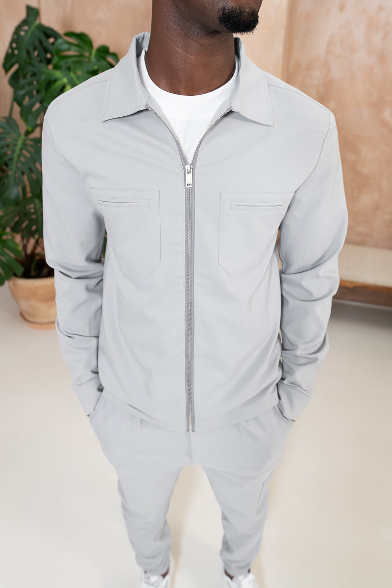 Essential Utility Zip-Up Over Shirt - Grey