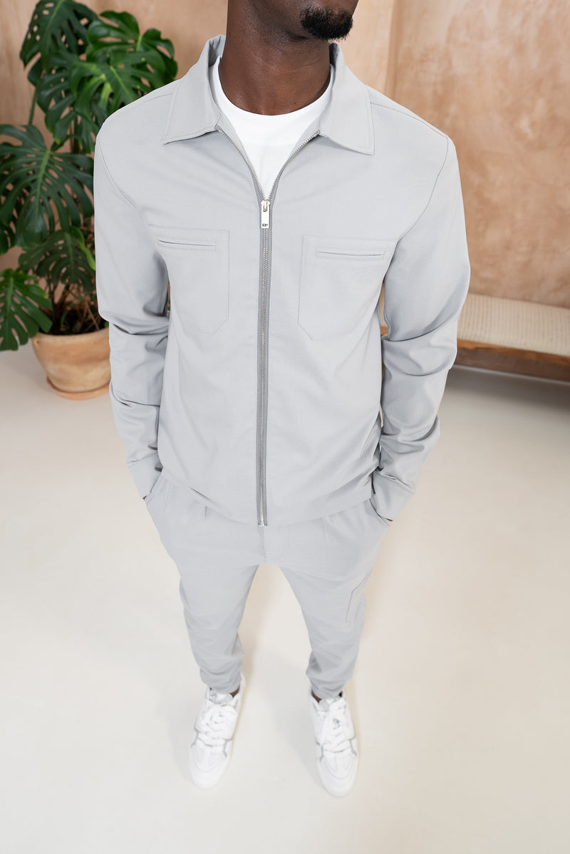 Essential Utility Zip-Up Over Shirt - Grey