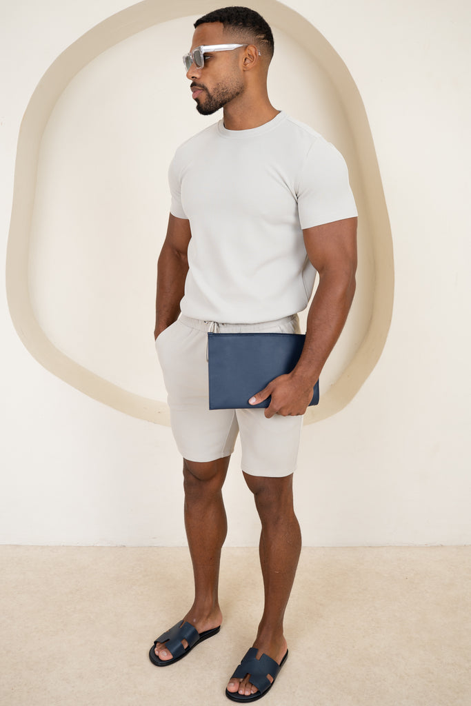 Waffle Knit Shorts - Grey