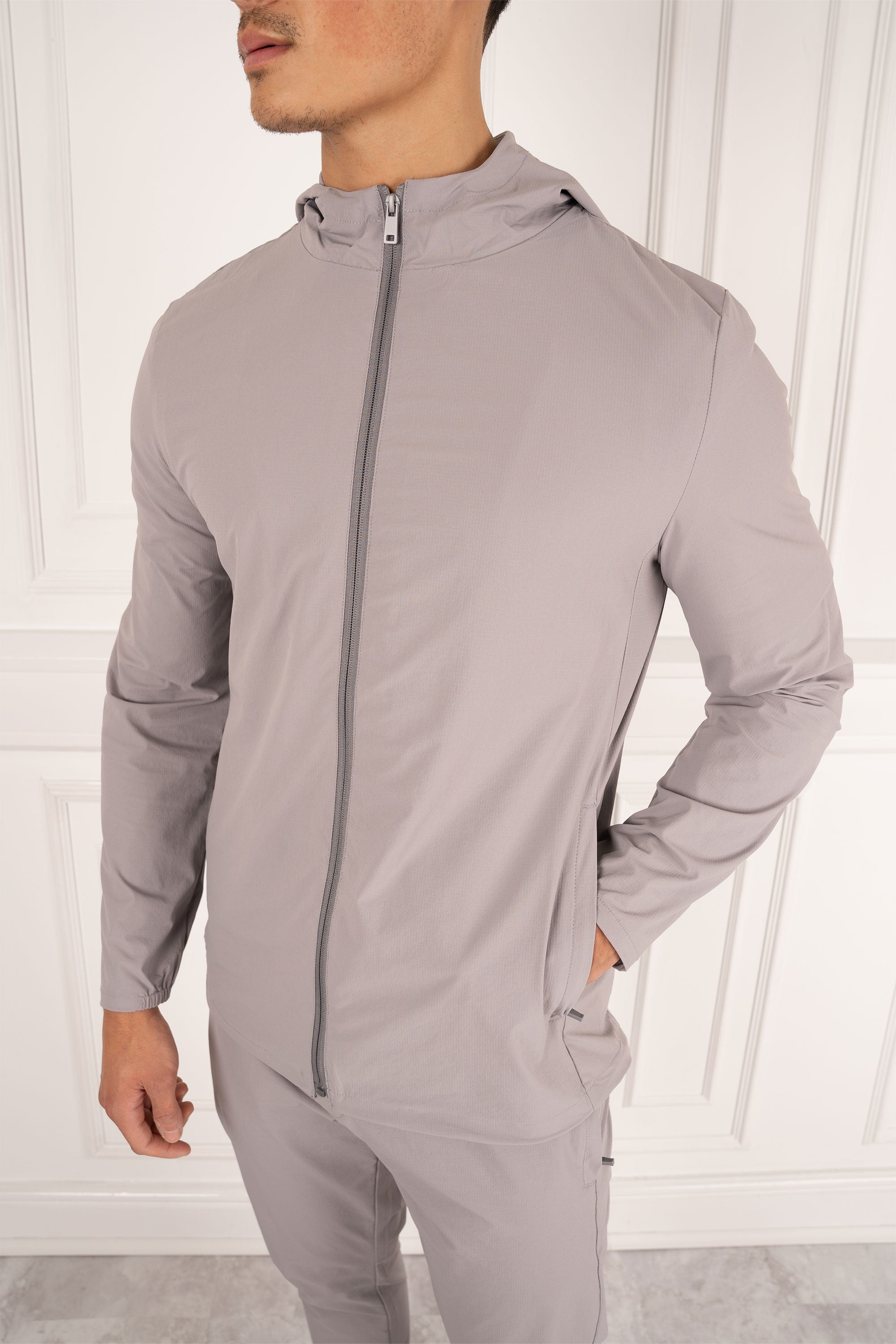 Premium Technical Windbreaker Jacket - Grey