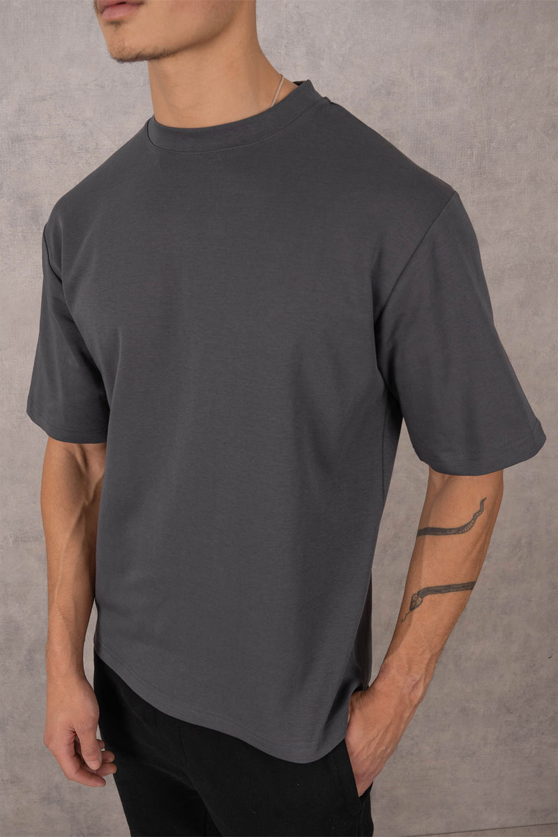 Boxy Fit Oversized T-Shirt - Charcoal