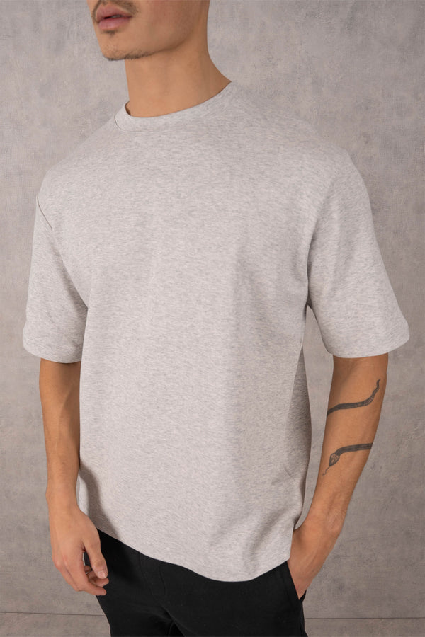 Boxy Fit Oversized T-Shirt - Grey Marl - 3 Pack