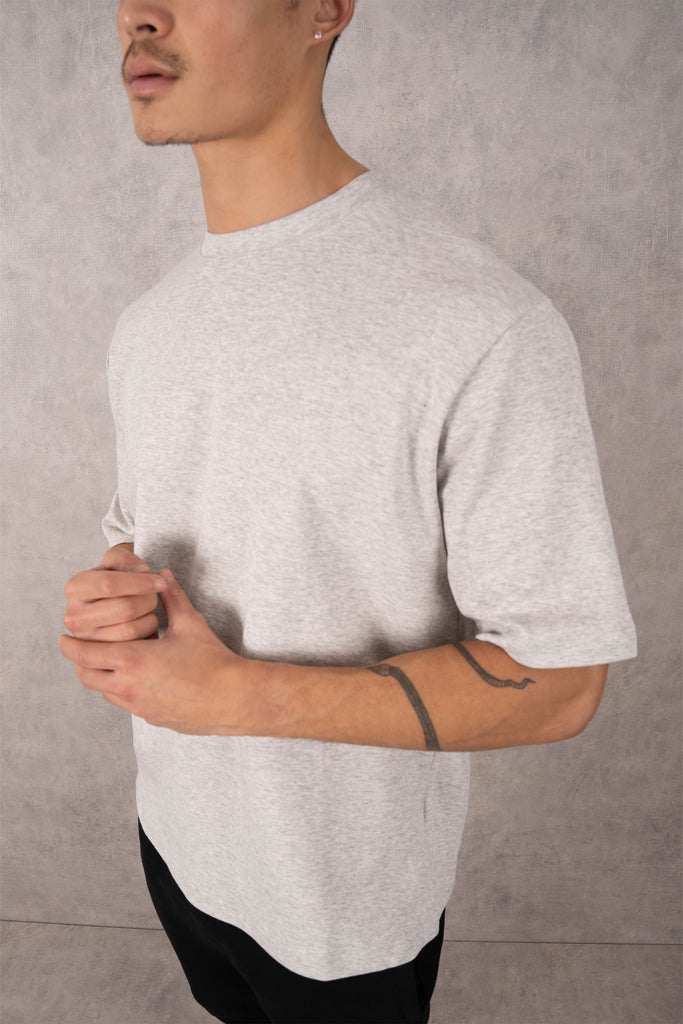 Boxy Fit Oversized T-Shirt - Grey Marl - 3 Pack